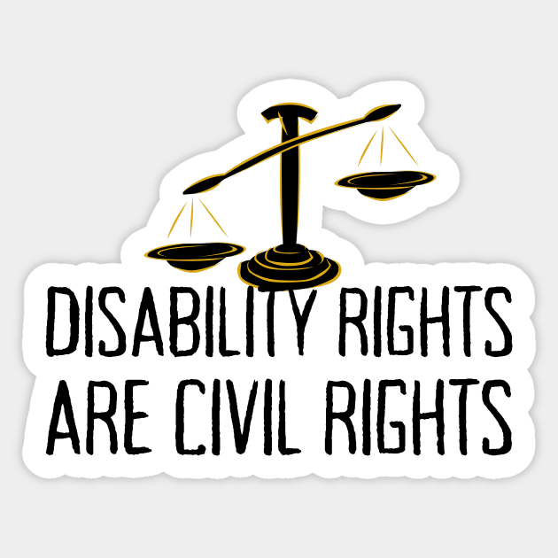 Disability Rights are Civil Rights (black mod logo) Sticker by yassinebd